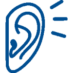 hi tone hearing ear blue listening